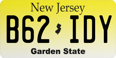 NJ license plate B62IDY