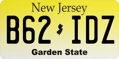 NJ license plate B62IDZ