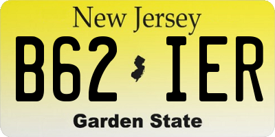 NJ license plate B62IER