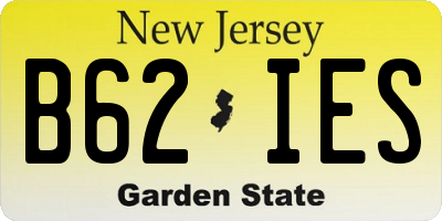 NJ license plate B62IES