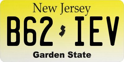 NJ license plate B62IEV