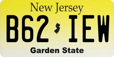 NJ license plate B62IEW
