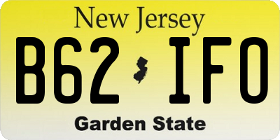 NJ license plate B62IFO