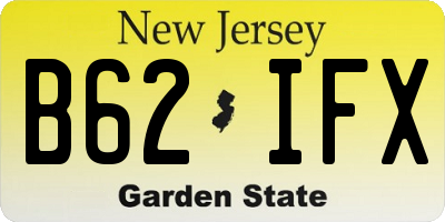 NJ license plate B62IFX