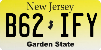 NJ license plate B62IFY