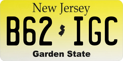 NJ license plate B62IGC