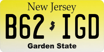 NJ license plate B62IGD