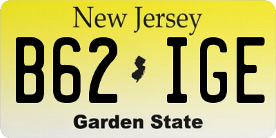 NJ license plate B62IGE
