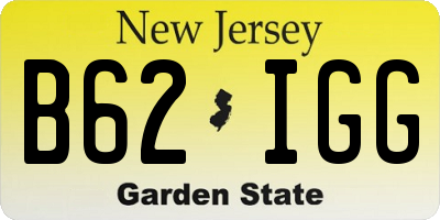 NJ license plate B62IGG