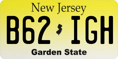 NJ license plate B62IGH
