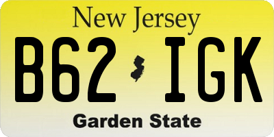 NJ license plate B62IGK