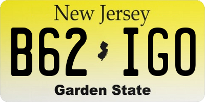 NJ license plate B62IGO