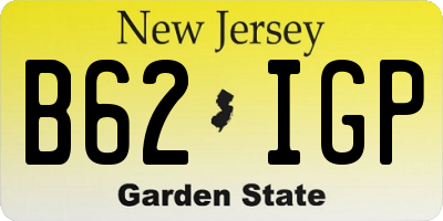 NJ license plate B62IGP