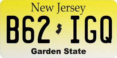 NJ license plate B62IGQ