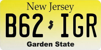 NJ license plate B62IGR