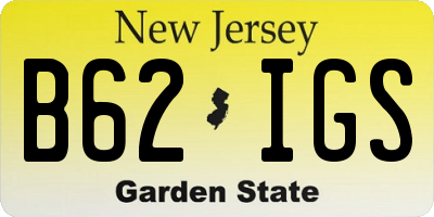 NJ license plate B62IGS