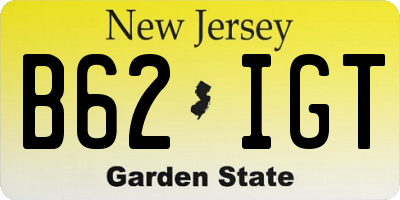 NJ license plate B62IGT