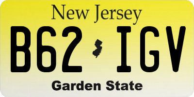NJ license plate B62IGV