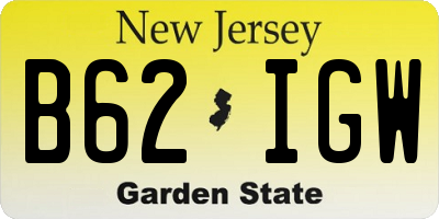 NJ license plate B62IGW