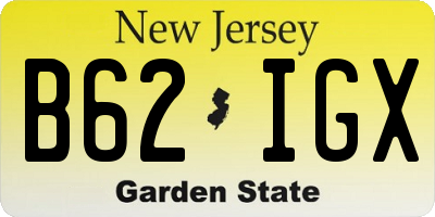 NJ license plate B62IGX