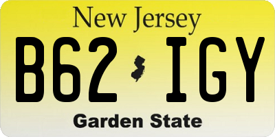 NJ license plate B62IGY