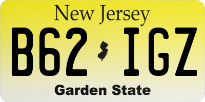 NJ license plate B62IGZ