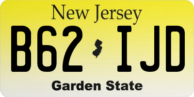NJ license plate B62IJD