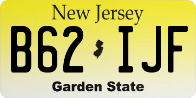NJ license plate B62IJF
