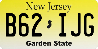 NJ license plate B62IJG