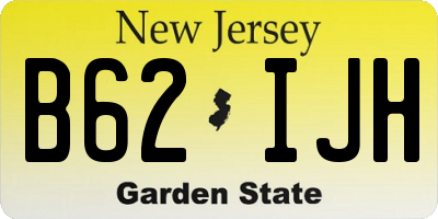 NJ license plate B62IJH