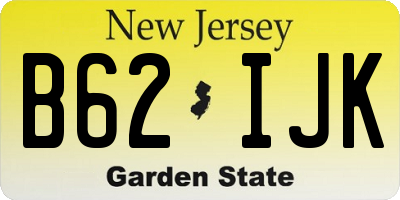 NJ license plate B62IJK