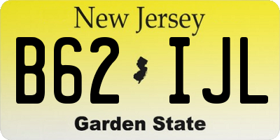 NJ license plate B62IJL