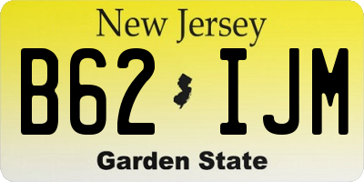 NJ license plate B62IJM