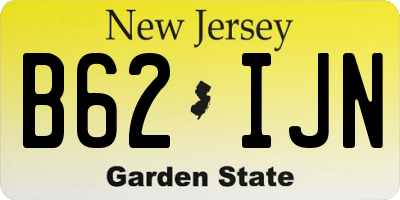 NJ license plate B62IJN