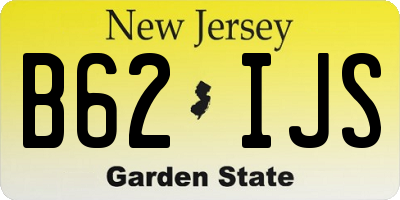 NJ license plate B62IJS