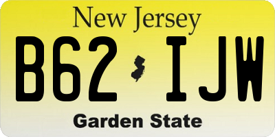 NJ license plate B62IJW