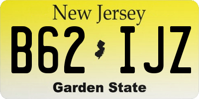 NJ license plate B62IJZ