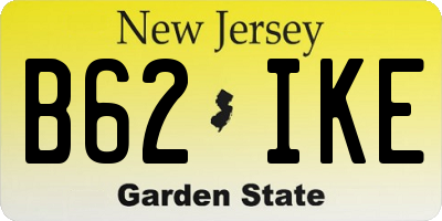 NJ license plate B62IKE