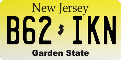 NJ license plate B62IKN