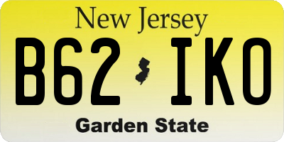 NJ license plate B62IKO