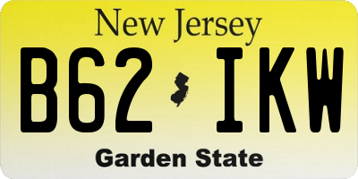 NJ license plate B62IKW