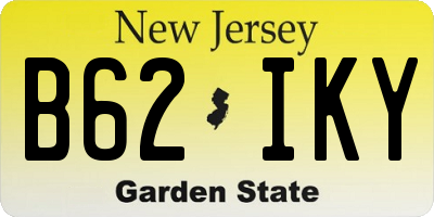 NJ license plate B62IKY