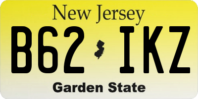 NJ license plate B62IKZ