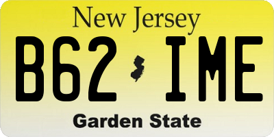 NJ license plate B62IME