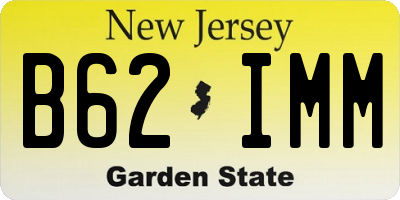 NJ license plate B62IMM