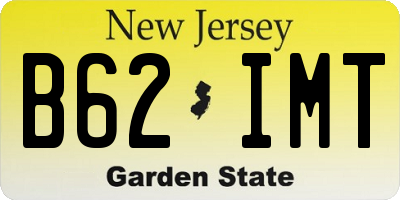 NJ license plate B62IMT