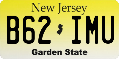 NJ license plate B62IMU
