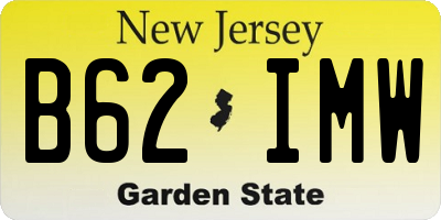 NJ license plate B62IMW