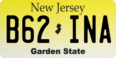 NJ license plate B62INA