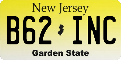 NJ license plate B62INC